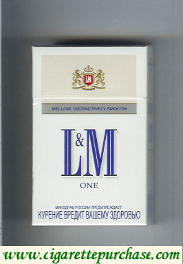 L&M Mellow Distinctively Smooth One cigarettes hard box